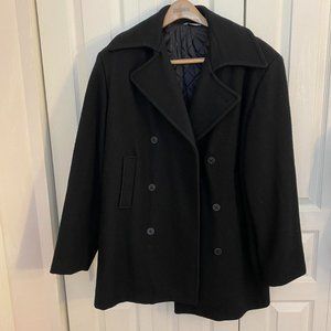 Le Château Men's Black Pea Coat